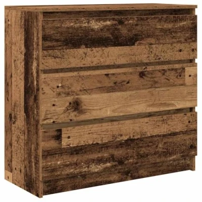 Image of vidaXL Sideboard/Buffet/Storage Cabinet Engineered Wood, Old Wood Color, 80x35x76cm, for Living Room/Bedroom/Office Modern Style