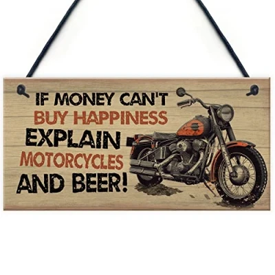 Image of Red Ocean Funny Motorbike Sign Gifts For Him Novelty Hanging Wall Decor Garage, Man Cave Perfect Motorcycle Enthusiasts Biker Dad, Brother, Son, Uncle, Grandad