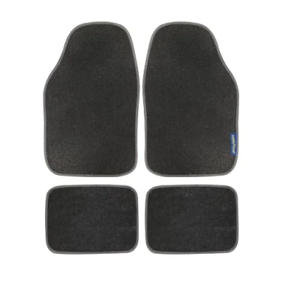 Image of Goodyear 4PC Car Mat Set Helps to protect from wear and tear Velour carpet floor mats Quick easy clean Fits universally Non Slip Backing Weatherproof Prevents Mud, Snow in Your