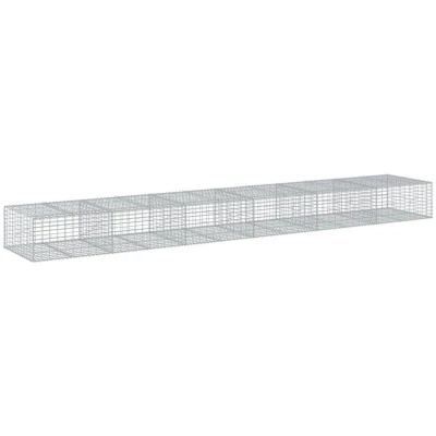 Image of vidaXL Gabion Basket with Cover 600x100x50 cm Galvanised Iron