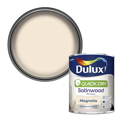 Image of Dulux Quick Dry Satinwood Paint For Wood And Metal Magnolia 750 ml