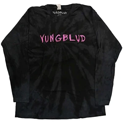 Image of Yungblud T Shirt Scratch Logo Official Dip Dye Black Long Sleeve XL