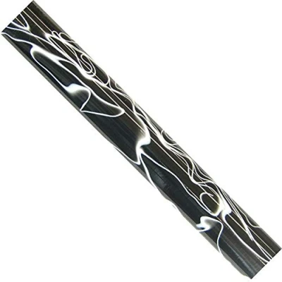 Image of CHARNWOOD Woodturning AR18 Acrylic Pen Blanks Black with White Swirl