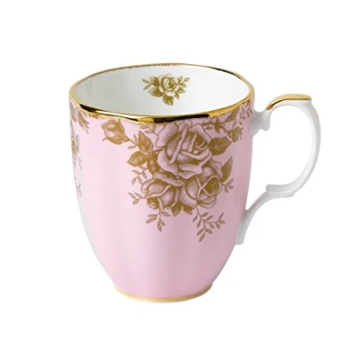 Image of Royal Albert 100 Years 40017594 1960 Golden Rose Mug, 0.4ltr/14.1 floz Pink, Bone China