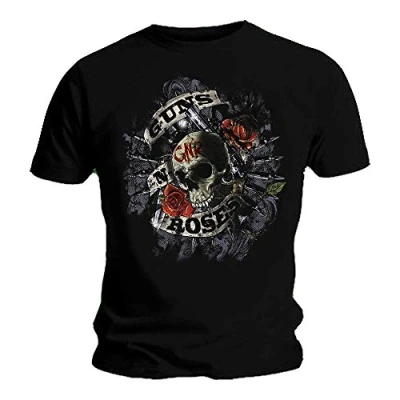 Image of Official T Shirt GUNS N ROSES Distressed Classic FIREPOWER Skull M