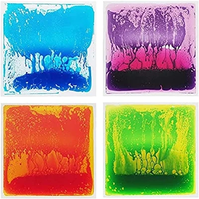 Image of Art3d Liquid Sensory Floor Decorative Tiles,19.7&quot;x19.7&quot; Square, Colorful, 4 Tiles
