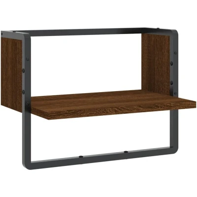 Image of vidaXL Wall Shelf with Bar Brown Oak 40x25x30 cm