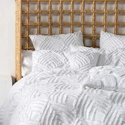 Image of Linen House Palm Springs Pillowcase Set, White, 50 x 75cm