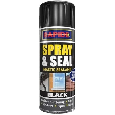 Image of 300ml BLACK Leak Stop Spray &amp; Seal Fix Waterproof Sealant Mastic Gutter Roof Home UK (1)