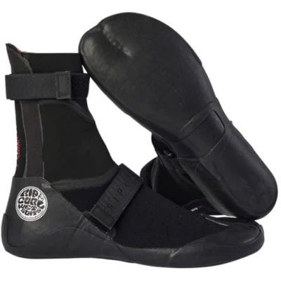 Image of RIP CURL Flashbomb 5mm Narrow Split Toe Wetsuit Boots Boot Black Easy Stretch Flash Lining Unisex