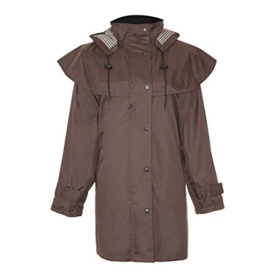 Image of Ladies Country Estate Windsor Waterproof Fabric Lined Riding Coat Brown 10