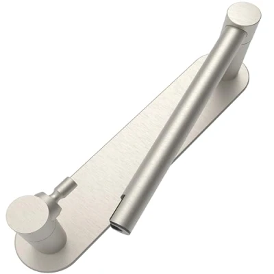 Image of WZRUA Toilet Roll Holder Self Adhesive, Double Post Pivoting Paper Holder, Brushed Nickel Stainless Steel and Zinc Alloy Stick On No Drilling for Bathroom