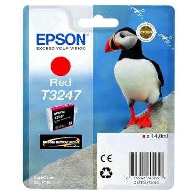Image of Epson C13T32474010 HI GLOSS2 T3247 PUFFIN SINGLEPACK 1X14.0MLRED