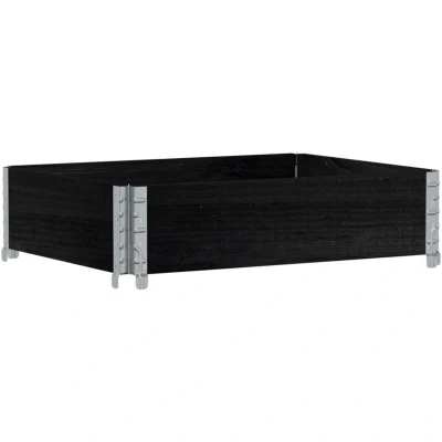 Image of vidaXL Garden Planter Black 80x60 cm Solid Wood Pine