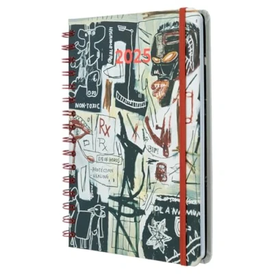 Image of Grupo Erik 2025 Diary A5 Week To View Basquiat January December Planner With Stickers &amp; Pocket Diary, A5, Cute