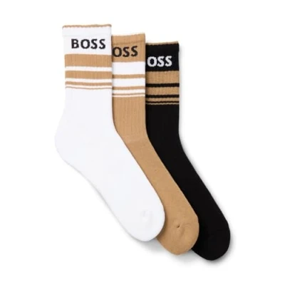 Image of BOSS 3 PACK Socks, Men&#039;s, Size: 9 11, Black/white