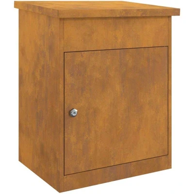 Image of vidaXL Parcel Drop Box Rusty 44 x 35 59 cm Weathering steel