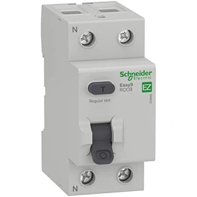 Image of Schneider Electric Easy9, RCCB Residual Current Circuit Breaker, 2 Pole, Type A, 100A, 30mA, 230V, EZ9R46291