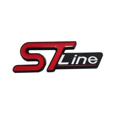 Image of 3D Car Front Grill Trunk Metal Logo ST Line Emblem Self Sticker Line(D)