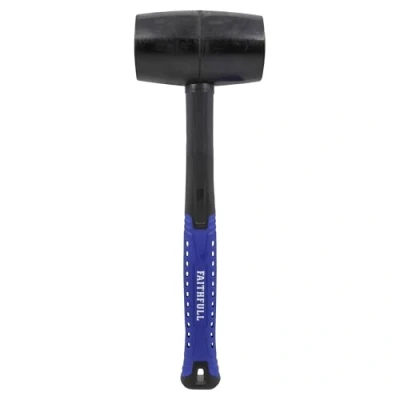 Image of Faithfull FAIRMBF32 Rubber Mallet Black 32oz Fibreglass Shaft