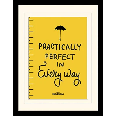 Image of Disney Mary Poppins Practically Perfect Mounted &amp; Framed 30 x 40cm Print, Multi Color