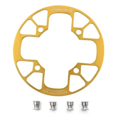 Image of UPANBIKE Montain Bike Chainring Guard 104 BCD Aluminum Alloy Chain Ring Protector Cover for 32 34T 36 38T 40 42T Sprockets (32T 34T, Golden)