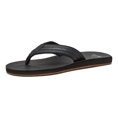 Image of Quiksilver Carver Tbar sandals, Size: 11, Black High quality imitation leather
