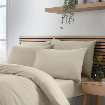 Image of Catherine Lansfield So Soft Easy Iron Standard Pillowcase Pack of 4 Natural