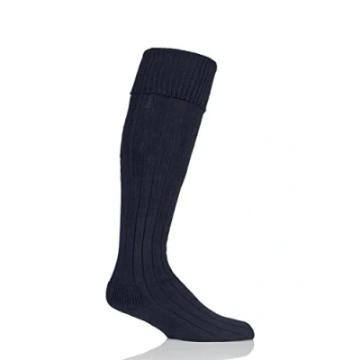 Image of 1 Pair Rich Navy Birkdale Cotton Cushioned Knee High Golf Socks Men&#039;s 7 11 Mens Glenmuir