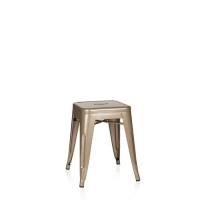 Image of hjh OFFICE Bistro Stool Vantaggio Metal Low Industrial Design Stackable Champagne