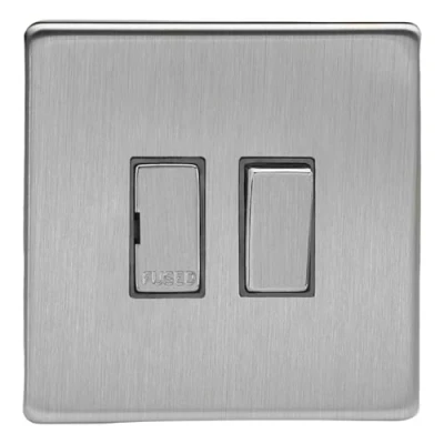 Image of Varilight XDS6DS Switched Fuse Spur Brushed Steel No Insert