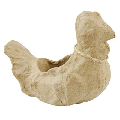 Image of Décopatch Ref AP127O Small Hen Papier Maché Object to Decorate 11.5 x 5.5 8.4cm with Papers &amp; PaperPatch Glue, Glitter, Paints