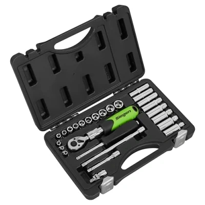 Image of Sealey Siegen 26pc 1/4&quot; Sq Drive Extendable Ratchet Socket Set S01286