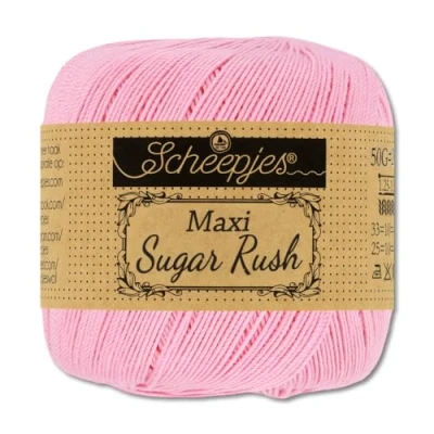 Image of Frida&#039;s Wollhaus Scheepjes 50 g Maxi Sugar Rush Crochet Yarn Fillet Cotton 87 Colours (222 Tulip)