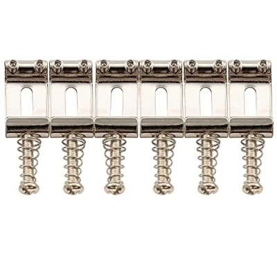 Image of Musiclily Pro 10.5mm Steel Vintage Style Guitar Tremolo Bridge Saddles for Strat Stratocaster Electric Guitar, Nickel(Set of 6)