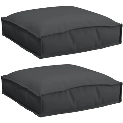 Image of vidaXL Pallet Cushions for Seat 2 pcs Black 40x40x8 cm Oxford Fabric