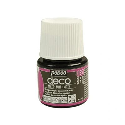 Image of Pebeo Deco Acrylic Matt Paint 45 Milliliter Bottle, Black