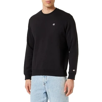 Image of Champion Basic Crewneck Sweatshirt, Men&#039;s, Size: Large, Black
