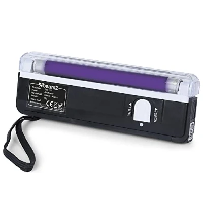 Image of beamz Mini Ultraviolet UV Glowing Torch Light Note Checker Halloween Party DJ...