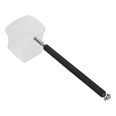 Image of Adjustable Mini Fishing net Pole for Aquarium Tank Shrimp 20 57.5cm Expandable (Square Black)