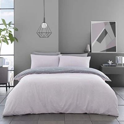 Image of GC GAVENO CAVAILIA Printed Duvet Cover Sets, Reversible Bedding Bed Set, Polycotton Quilt Covers, Rex Blush Pink, Double