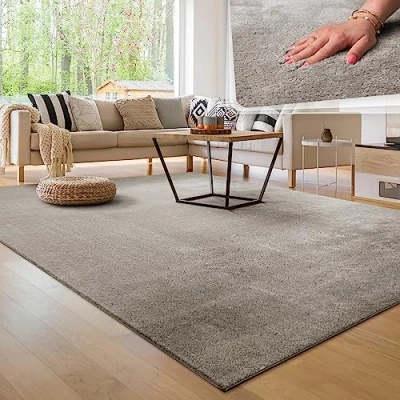 Image of Paco Home Living Room Rug Fluffy Washable in Short Pile Soft, Size:80x150 cm, Colour:Copper