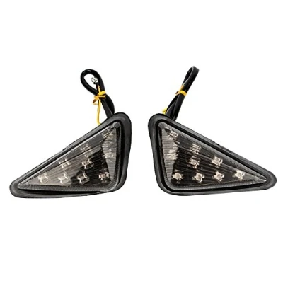 Image of motorbike LED indicator lights//Turn Signal Light,2Pcs Motorcycle Amber Lamp 12V Euro Triangle Flush Mount Turn For Motocycle Driving Lighting