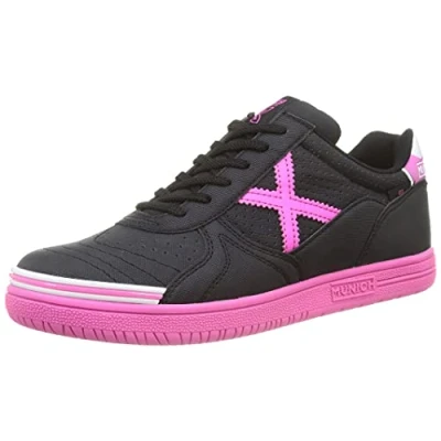 Image of Munich Boy&#039;s Unisex G 3 Kid Profit Fitness Shoes, Black/Pink, 2.5 UK Child