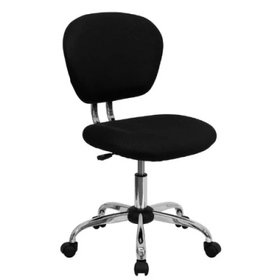 Image of Flash Furniture Mid Back Mesh Swivel Task Chair with Chrome Base, Metal, Black, 58.42 x 55.88 25.4 cm