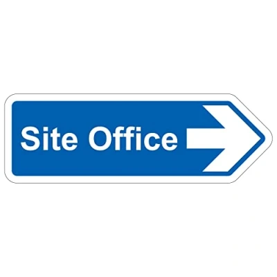 Image of V Safety Shaped Sign Site Office Arrow Right 600X200 1MM Rigid Plastic