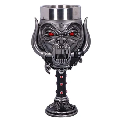 Image of Nemesis Now Officially Licensed Motorhead Snaggletooth Warpig Goblet Glass, Silver, 20.5cm