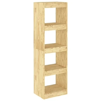 Image of vidaXL Freestanding Book Cabinet Room Divider Solid Pinewood Furniture with 4 Compartments for Living or Office Brown