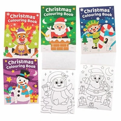 Image of Baker Ross FC258 Christmas Mini Activity Book for Kids Pack of 12, Puzzle Books Kids, Party Bag Fillers