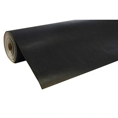 Image of Clairefontaine Ref 507229C Nature Kraft Long Roll Wrapping Paper (Single Roll) 70cm Width x 250m Length, 60gsm Ribbed Solid Black Colour
